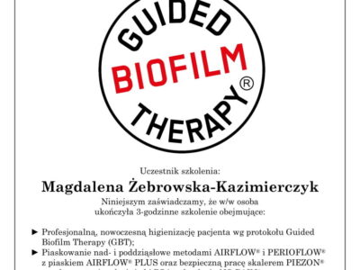 <span>mgr Magdalena Żebrowska–Kazimierczyk</span> Certyfikat Magdalena Zebrowska–Kazimierczyk 1